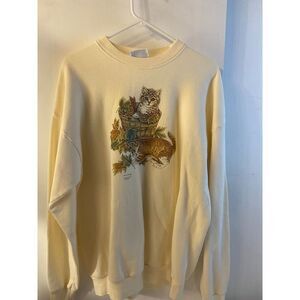 Vintage sweatshirt dated 1996 Artisan Cats Kittens large Xl Terri Huff USA